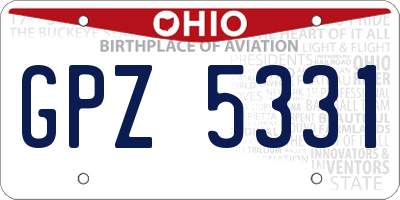 OH license plate GPZ5331