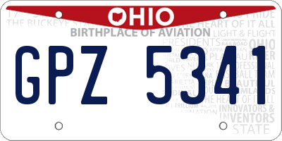 OH license plate GPZ5341