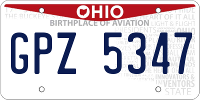 OH license plate GPZ5347