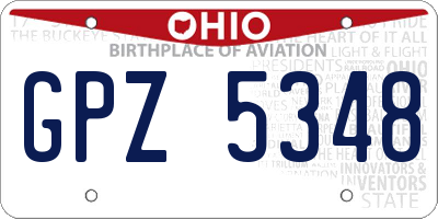 OH license plate GPZ5348
