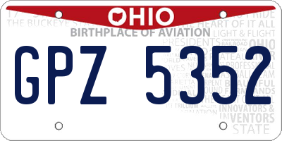 OH license plate GPZ5352