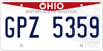 OH license plate GPZ5359