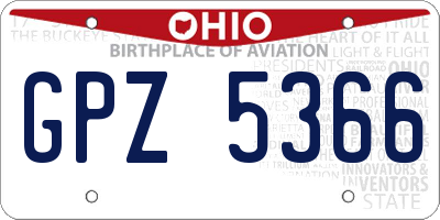 OH license plate GPZ5366