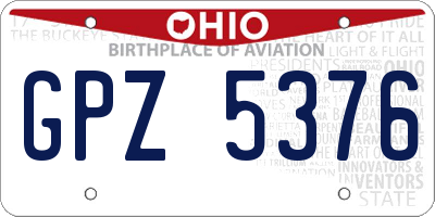 OH license plate GPZ5376