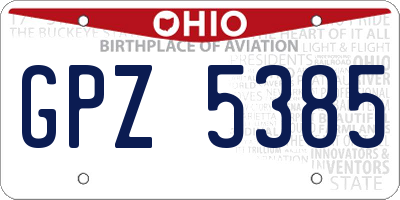 OH license plate GPZ5385
