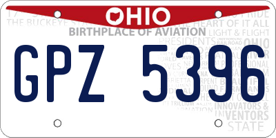 OH license plate GPZ5396