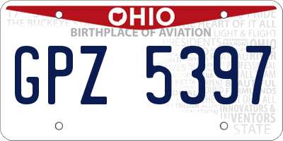 OH license plate GPZ5397