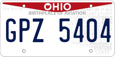 OH license plate GPZ5404