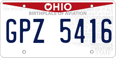 OH license plate GPZ5416
