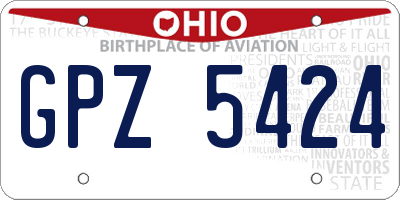 OH license plate GPZ5424