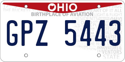 OH license plate GPZ5443