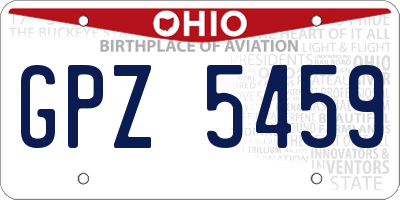OH license plate GPZ5459