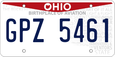 OH license plate GPZ5461