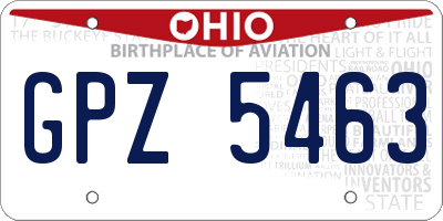 OH license plate GPZ5463