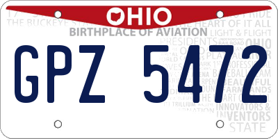 OH license plate GPZ5472