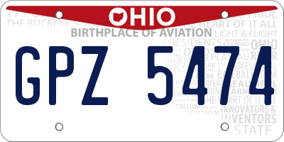OH license plate GPZ5474