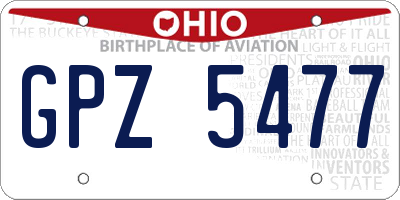 OH license plate GPZ5477