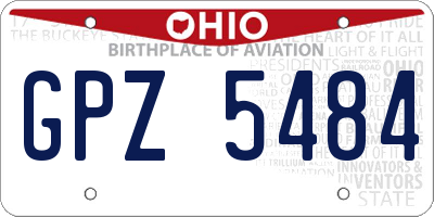OH license plate GPZ5484