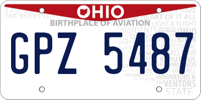 OH license plate GPZ5487