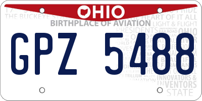 OH license plate GPZ5488