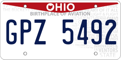 OH license plate GPZ5492