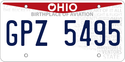 OH license plate GPZ5495