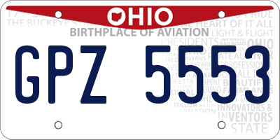 OH license plate GPZ5553