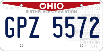 OH license plate GPZ5572