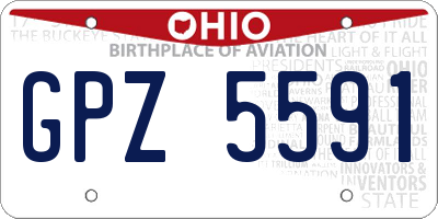 OH license plate GPZ5591