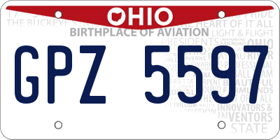 OH license plate GPZ5597