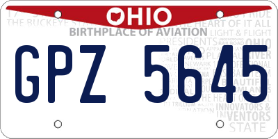 OH license plate GPZ5645