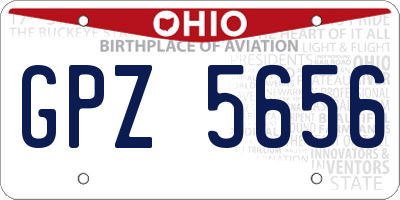 OH license plate GPZ5656