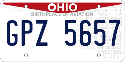 OH license plate GPZ5657