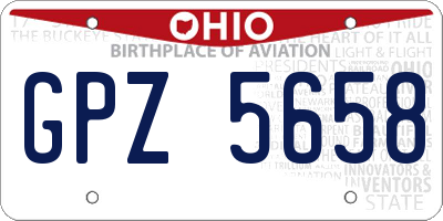 OH license plate GPZ5658