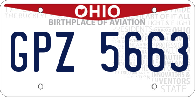 OH license plate GPZ5663