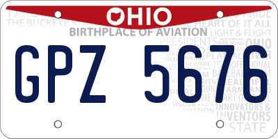 OH license plate GPZ5676