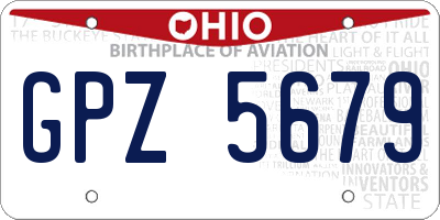 OH license plate GPZ5679