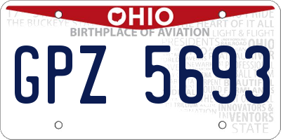 OH license plate GPZ5693