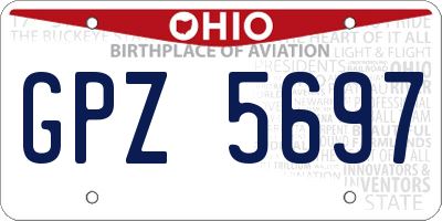 OH license plate GPZ5697