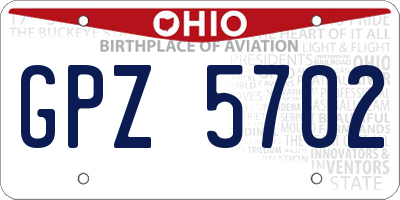 OH license plate GPZ5702