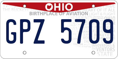 OH license plate GPZ5709