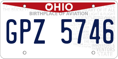 OH license plate GPZ5746