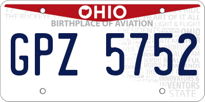 OH license plate GPZ5752