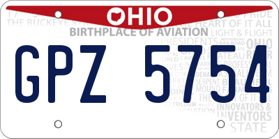 OH license plate GPZ5754