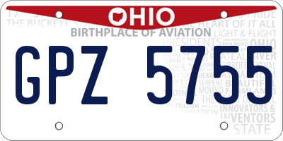OH license plate GPZ5755