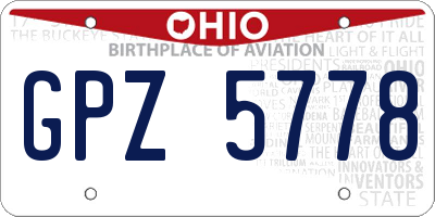 OH license plate GPZ5778