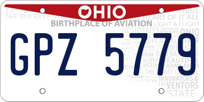 OH license plate GPZ5779