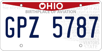 OH license plate GPZ5787