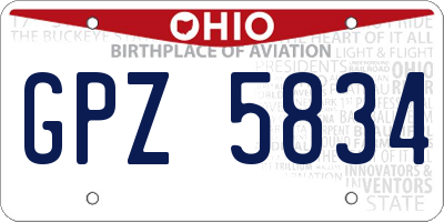 OH license plate GPZ5834