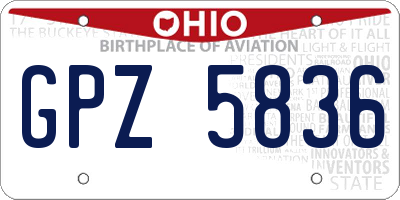 OH license plate GPZ5836